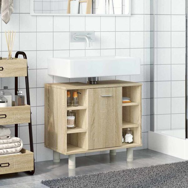 vidaXL Bathroom Cabinet Sonoma Oak 60x32x53.5 cm Engineered Wood