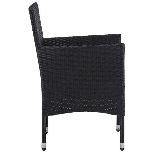 vidaXL Garden Dining Chairs 2 pcs Poly Rattan Black