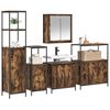 vidaXL Bathroom Furniture Set with Shelf 5 pcs Smoked oak and Black