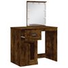 vidaXL Dressing Table with LED Lights Smoked Oak 90x42x132.5 cm