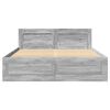 vidaXL Bed Frame with Headboard without Mattress Grey Sonoma 120x190 cm Small Double