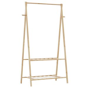 vidaXL Clothes Rack with Shelves 96x45.5x150.5 cm Bamboo