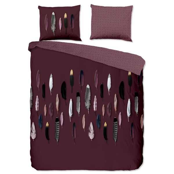 Good Morning Duvet Cover FEATHERS 240x200/220 cm Bordeaux