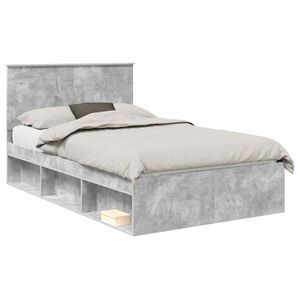 vidaXL Bed Frame Concerte Grey 135 x 190 cm Solid Pine Wood