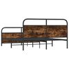 vidaXL Metal Bed Frame without Mattress Smoked Oak 200x200 cm