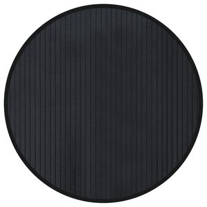 vidaXL Rug Round Black60 cm Bamboo