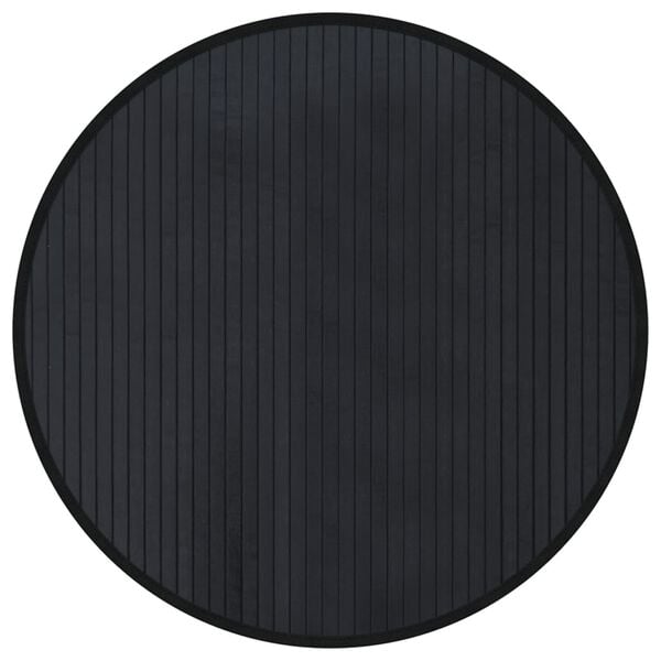 vidaXL Rug Round Black60 cm Bamboo