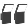 vidaXL Outdoor LED Wall Lights 2pcs Black Die-cast Aluminium