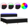 vidaXL Box Spring Bed with Mattress&LED Black 200x200cm Fabric