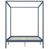 vidaXL Canopy Bed Frame without Mattress Grey Solid Wood 180x200 cm Super King (283279+2x321989)