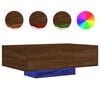 vidaXL Coffee Table with LED Lights Brown Oak 85x55x31 cm