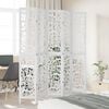 vidaXL Room Divider 5 Panels White Solid Wood Paulownia