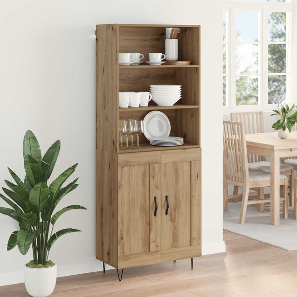 vidaXL Highboard 2 pcs Artisan Oak Engineered Wood