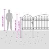 vidaXL Garden Fence Gate with Arched Top Grey 500 x 100 cm Steel
