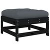 vidaXL Garden Footstools with Cushions 2pcs Black Solid Wood Pine