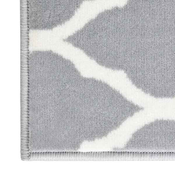 vidaXL Runner Rug BCF Grey and White 80x450 cm