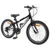 vidaXL Mountain Bike 24'' 6-Speed for 8-12 Years Old Black