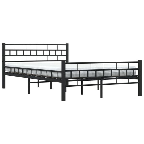 vidaXL Bed Frame without Mattress Black Steel 140x200 cm