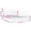 vidaXL Metal Bed Frame without Mattress with Footboard Black 180x200cm