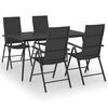 vidaXL 5 Piece Garden Dining Set Black