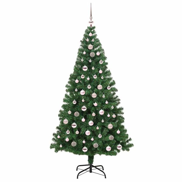 vidaXL Artificial Christmas Tree with 300 LEDs with Stand Green 210 cm