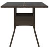 vidaXL Garden Table with Glass Top Brown 80x80x75 cm Poly Rattan