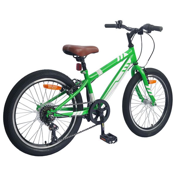 vidaXL Mountain Bike 24'' 6-Speed for 8-12 Years Old Green