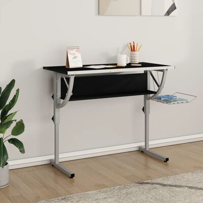 vidaXL Craft Desk Black&Grey 110x53x(58-87) cm Engineered Wood&Steel