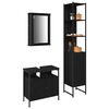 vidaXL Bathroom Furniture Set 3 pcs Black Oak Engineered Wood