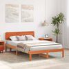 vidaXL Bed Frame with Headboard Wax Brown 140 x 190 cm Solid Pine Wood