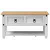 vidaXL Coffee Table with Drawer White 85 x 50 x 45 cm Solid Pine Wood