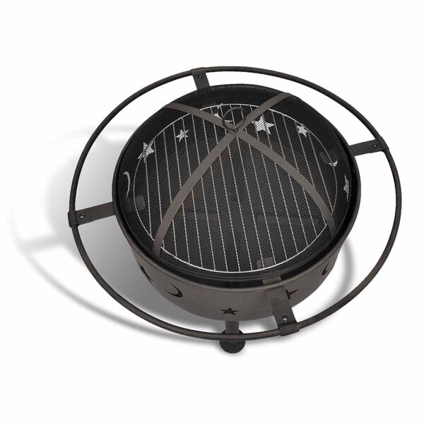 vidaXL Fire Scale Moon Black 82 x 82 x 64 cm Steel