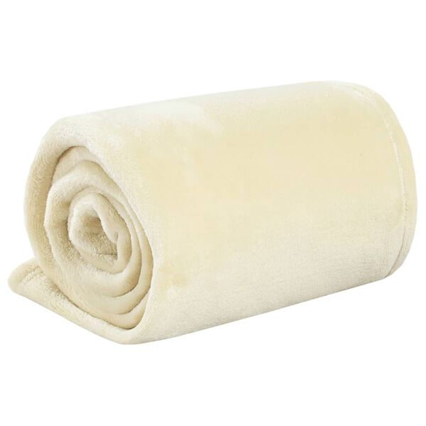 vidaXL Blanket Cream 150x200 cm Polyester