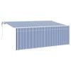vidaXL Retractable Awning Blue and white 350 x 200 cm Fabric and metal
