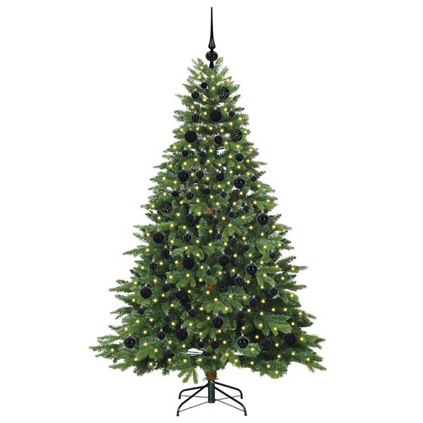 vidaXL Artificial Christmas Tree with 300 LEDs Green 180 cm PE and PVC