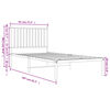 vidaXL Metal Bed Frame without Mattress with Headboard Black 90x200cm