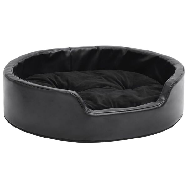 vidaXL Dog Bed Black 69x59x19 cm Plush and Faux Leather