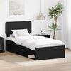 vidaXL Bed Frame with Headboard Black 75 x 190 cm Solid Pine Wood