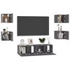 vidaXL 6 Piece TV Cabinet Set High Gloss Grey Engineered Wood