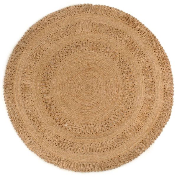 vidaXL Area Rug Hand-braided Jute 180 cm Round