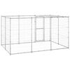 vidaXL Outdoor Dog Kennel Galvanised Steel with Roof 7.26 m²