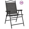 vidaXL Folding Garden Chairs 8 pcs Melange Grey Steel and Textilene