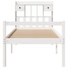 vidaXL Bookcase Bed without Mattress White 75x190 cm Small Single Solid Wood Pine