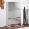 vidaXL Shoe Cabinet with Mirror 3-Layer High Gloss White 63x17x102.5 cm