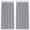 vidaXL Blackout Curtains with Rings 2 pcs Light Grey 225 x 140 cm