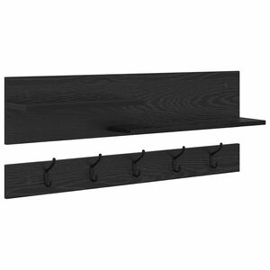 vidaXL Wall-Mounted Coat Rack Wall-Mounted Black Oak 90 x 15 x 36 cm