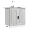 vidaXL Sink Base Cabinet with Storage Porto 2 pcs Grey Engineered wood