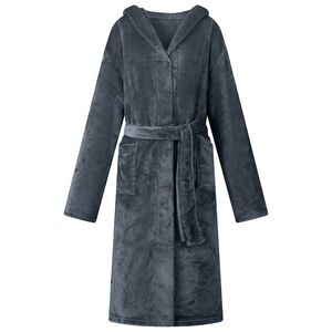 vidaXL Bathrobe Hoodie Navy Blue XXL Flannel