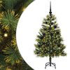 vidaXL Artificial Hinged Christmas Tree with Cones Green 120 cm