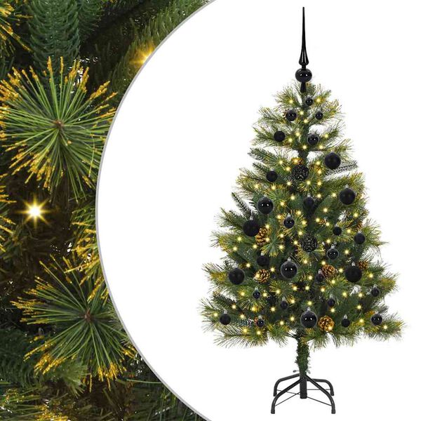 vidaXL Artificial Hinged Christmas Tree with Cones Green 120 cm